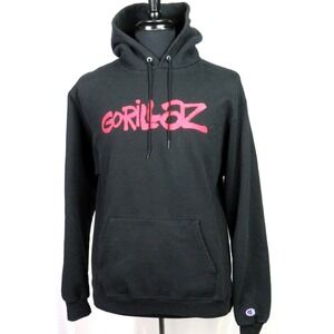 Vintage GORILLAZ Y2K‎ CHAMPION Black Spellout Hoodie Sweatshirt Men's Large
